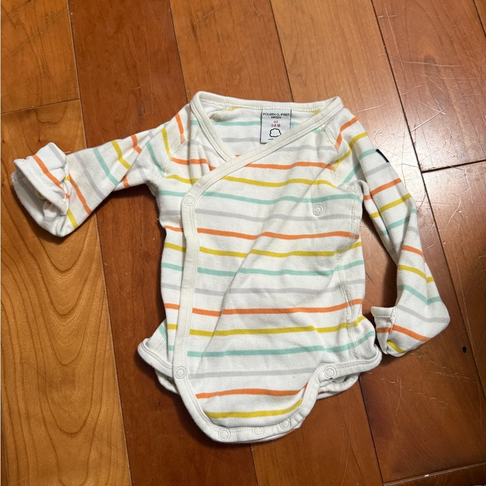 Polarn O. Pyret Multicolor Striped Baby Bodysuit
